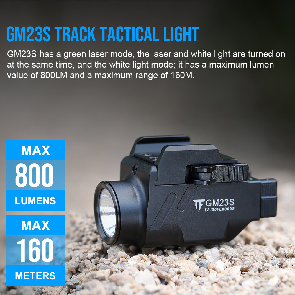 Trustfire Green Pointer Rechargeable Tactical Pistol Light Weapon Gun Flashlight