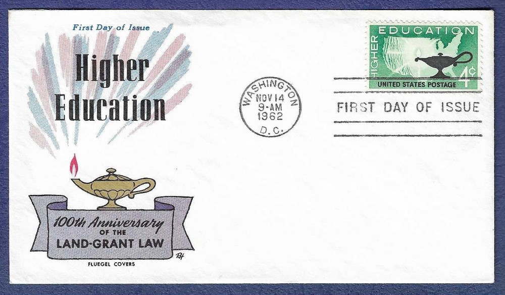 1962 FDC 4c Higher Education issue #1206 Fluegel cachet