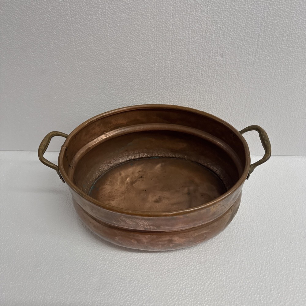Copper and Brass Bowl With Handles 13