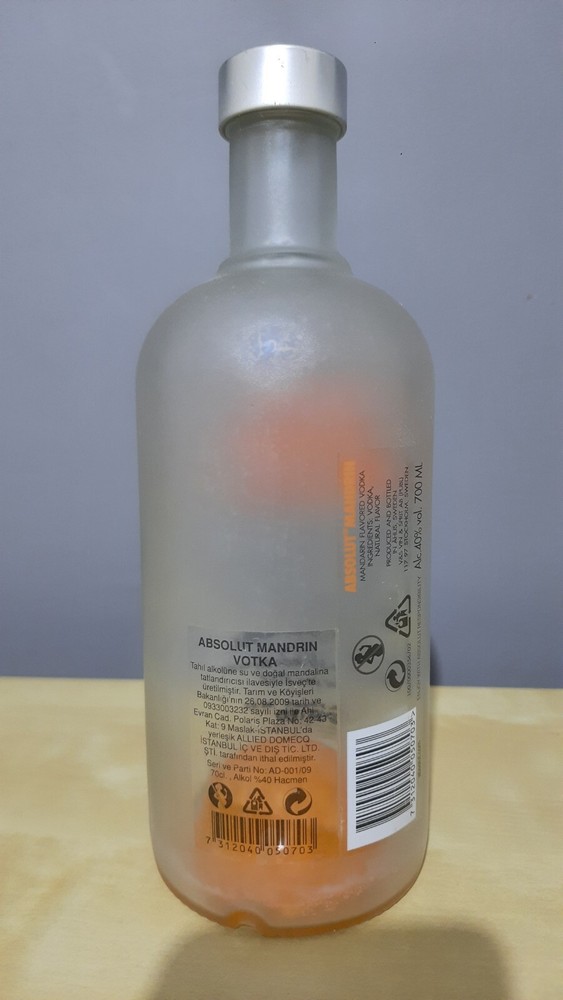 ABSOLUT VODKA MANDRIN 700ml EMPTY BOTTLE OLD EDITION