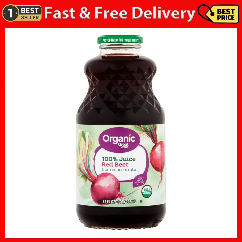 Great Value Organic 100% Beet Juice, 32 Fl Oz