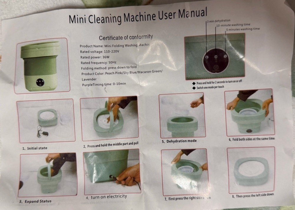 Portable Mini Folding Washing Machine