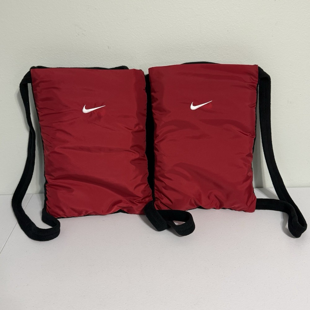 Two Nike Foldable Backpack Travel Blanket Red Black Stadium