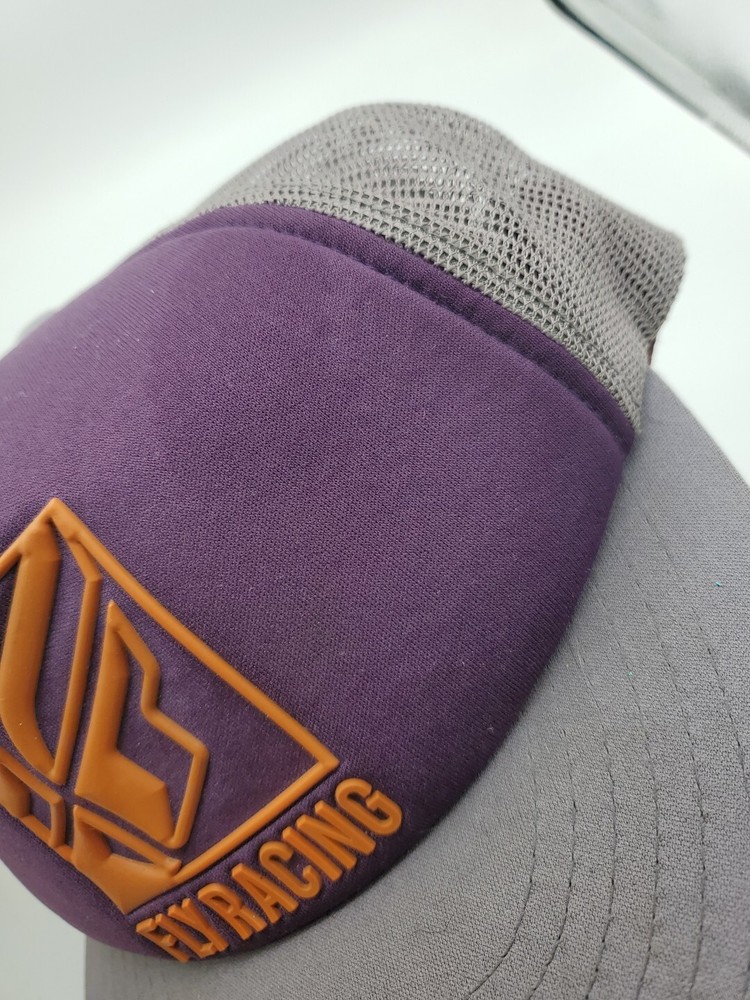 Fly Racing Snapback Mesh Trucker Inversion Hat Purple Gray Cap Adjustable