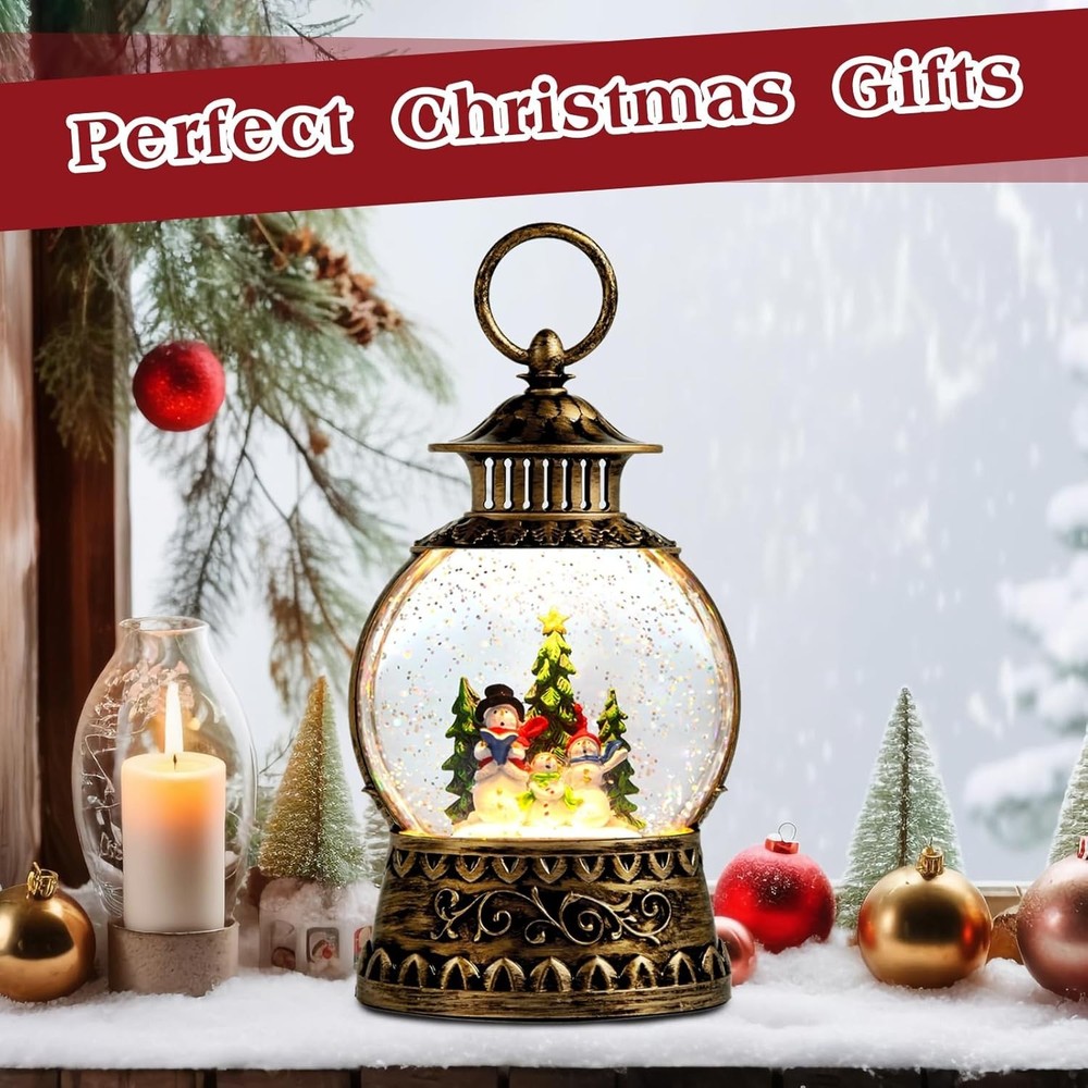 Charming Musical Snowman Snow Globe with Automatic Timer: Perfect Holiday Gift