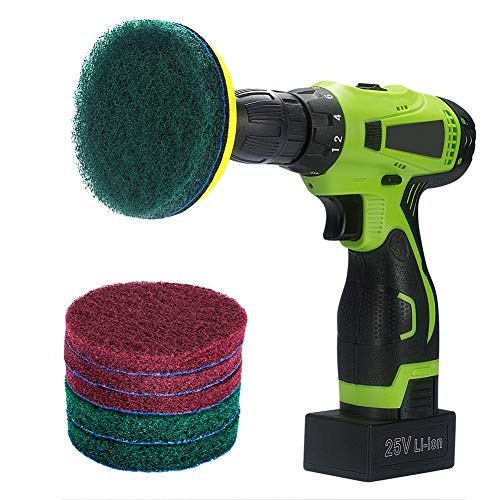 Drill Power Brush Tile Scrubber Scouring Pads Cleaning Kit, Includes 4 Inch