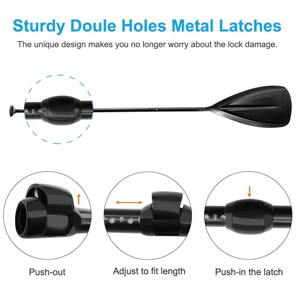 Stand Up Paddle Board Paddle - 3 Pieces Adjustable Aluminium Alloy Floating S...