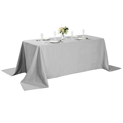 Rectangle Tablecloth 90x132 inch Washable 90" x 132" (Rectangular) Silver