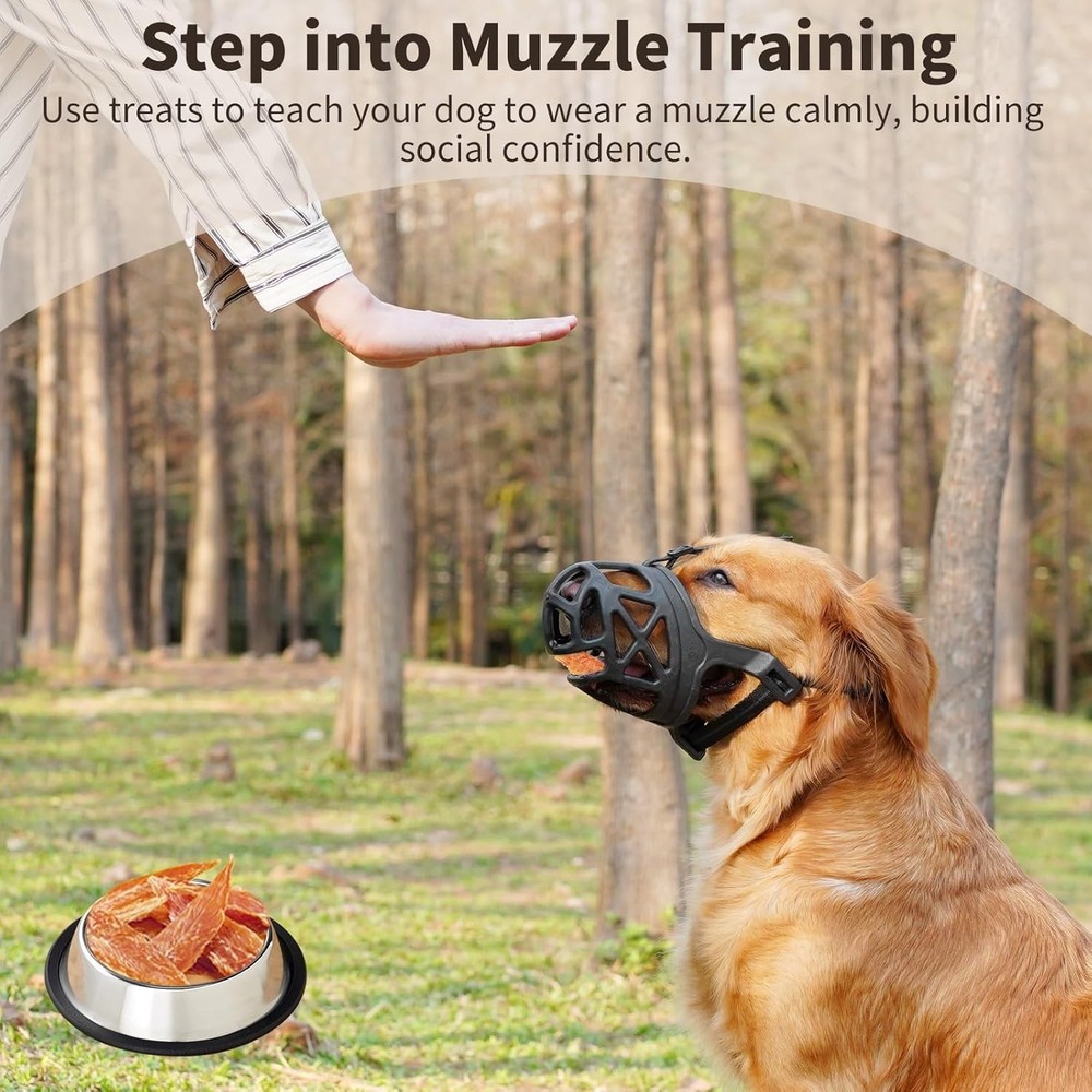 Adjustable Breathable Basket Muzzle for Medium Dogs - Safety & Comfort