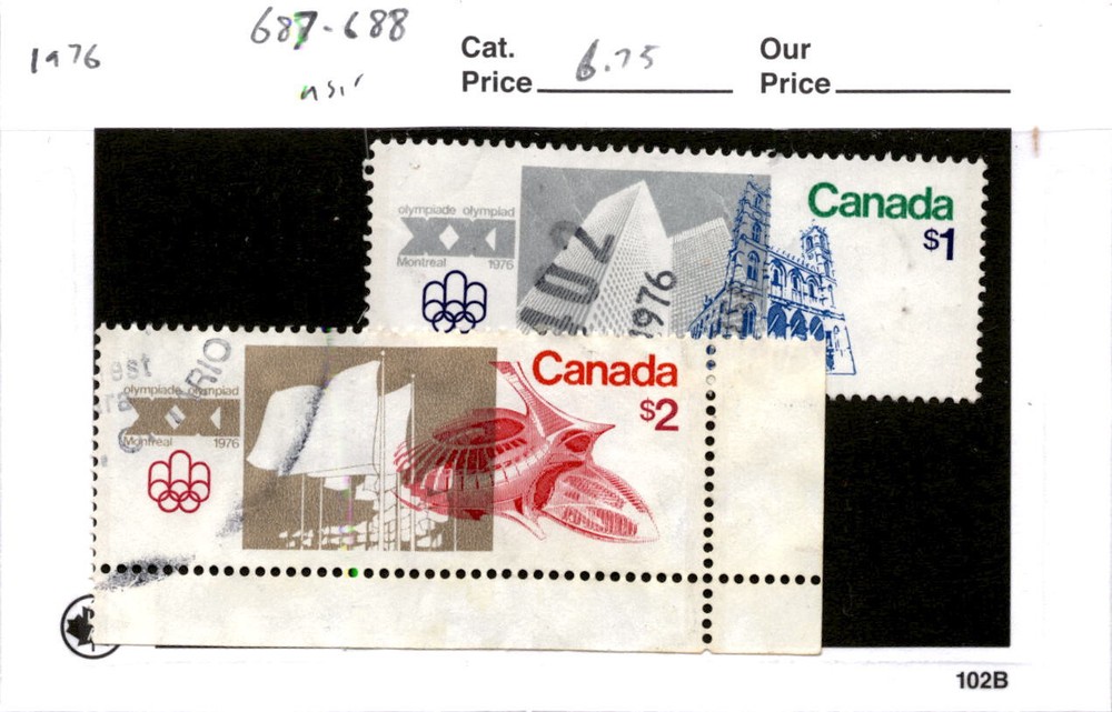 Canada, Postage Stamp, #687-688 Used, 1976 Olympics (AF)