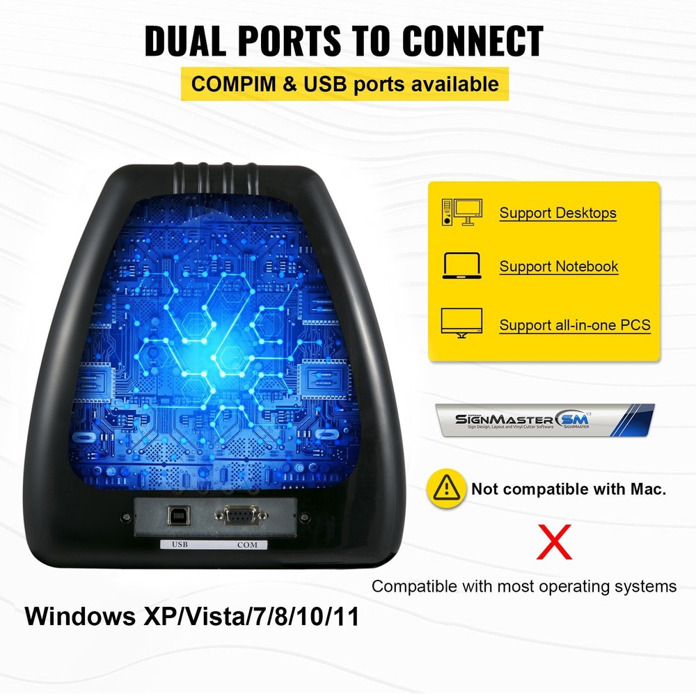 34" Vinyl Plotter Cutting Machine Kit w/Sign Software 3 Blade LCD Screen