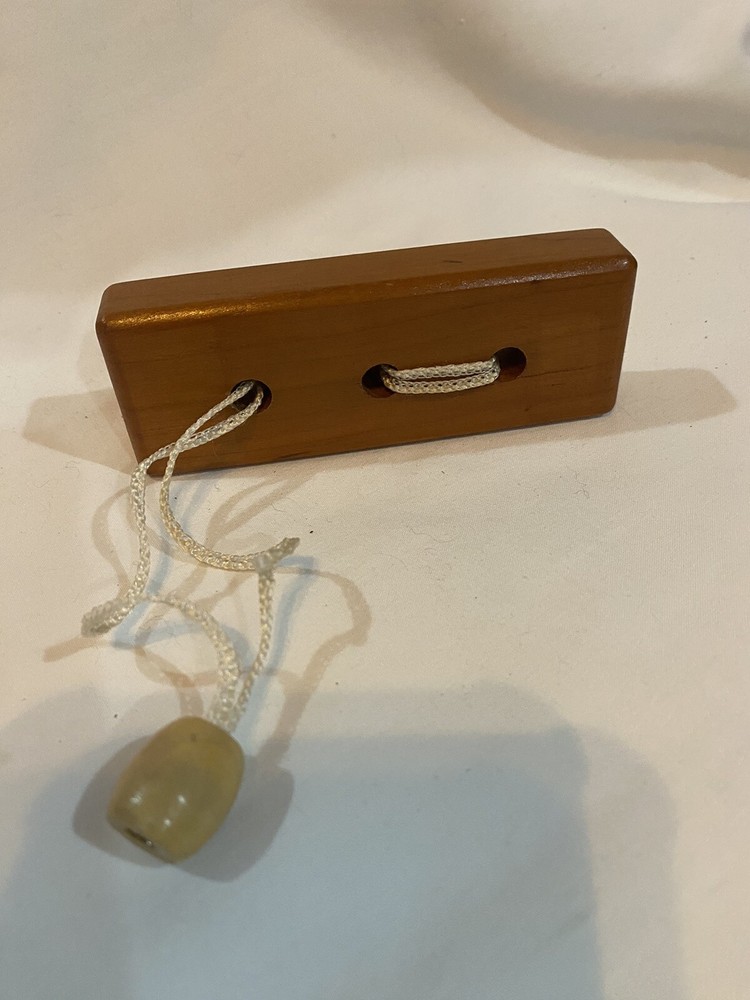 Vintage small wooden lacing game