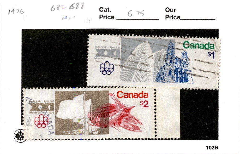 Canada, Postage Stamp, #687-688 Used, 1976 Olympics (AG)
