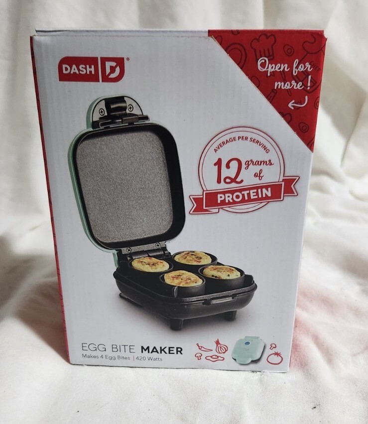 New In Box Dash Egg Bite Maker Light Blue Recipe Guide Breakfast Snacks