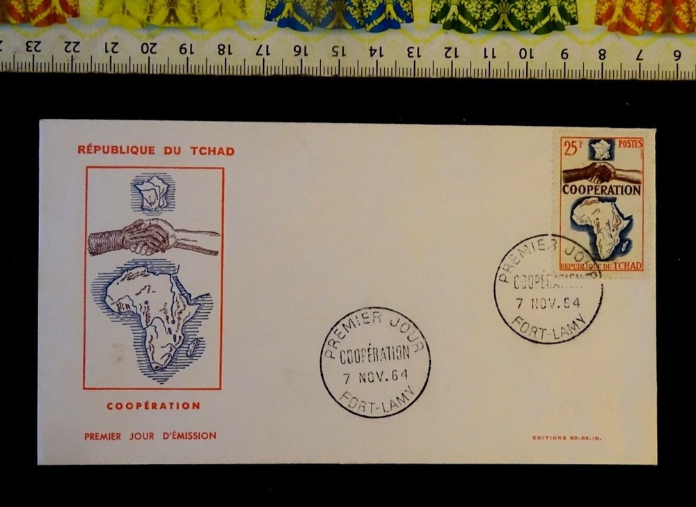 ( USA 0.35 ) , Postal envelope, Tchad , Year: 1964.