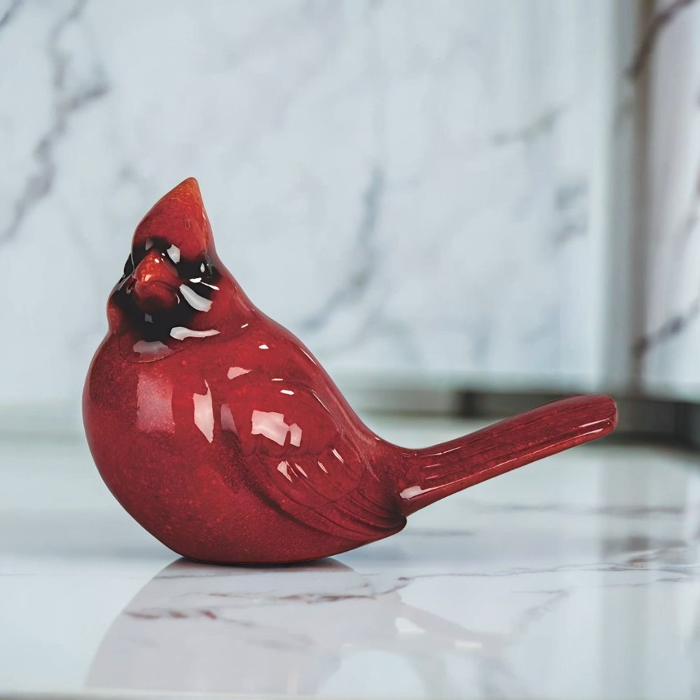 9"W Male Cardinal Figurine
