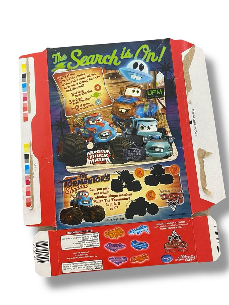 Disney Pixar Cars Toon Fruit Snacks Empty Box