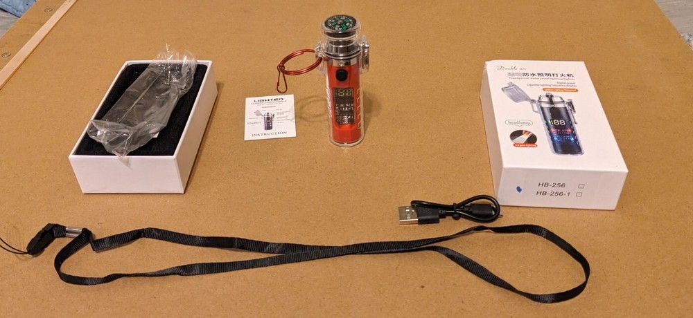 Compass Flashlight Tesla Lighter Multitool 3in1 RED