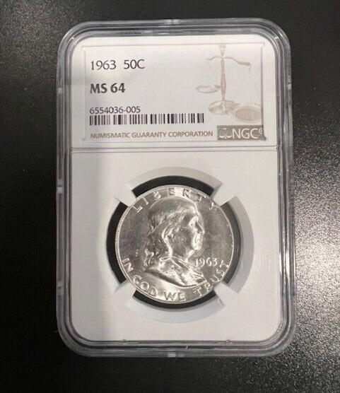 1963-P | Franklin Silver Half Dollar | NGC MS64 | Collection 4001+