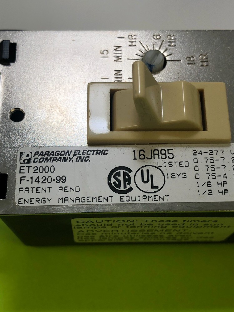 Paragon Electric Switch Command ET2000 Elect. 18hr. Switch/Timer 16JA95
