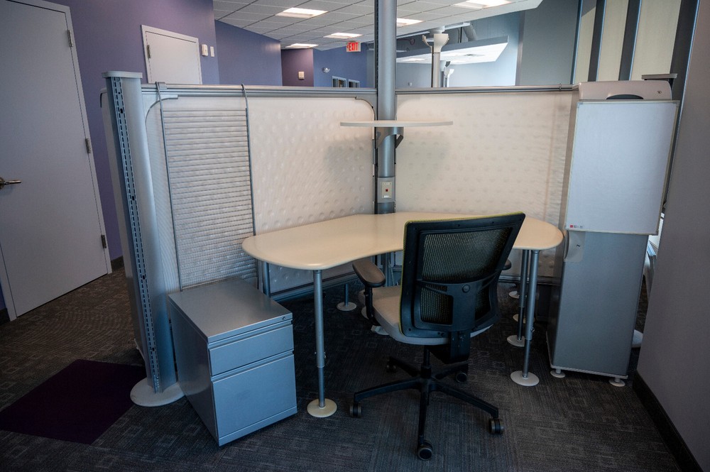 Herman Miller Resolve Workstations eachwith shelf, locker, filing cabinet & rack