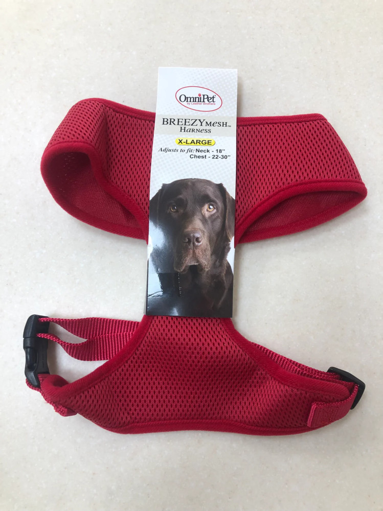 BreezyMesh Dog Harness – XL, Red