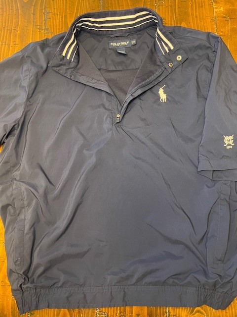 Polo Golf Ralph Lauren Short Sleeve Windbreaker Jacket Navy Pullover Medium