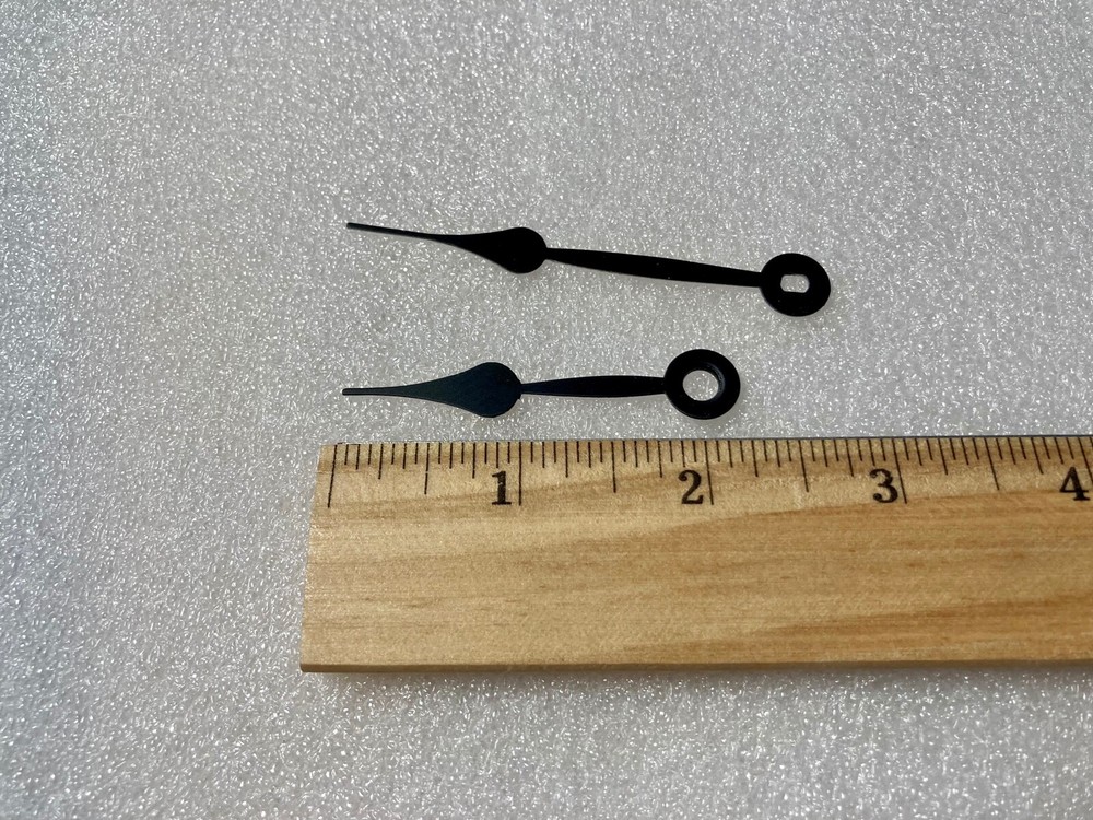 Clock Spade Hands for Standard 'I' Battery Movements + Second Hand 5-6" Face
