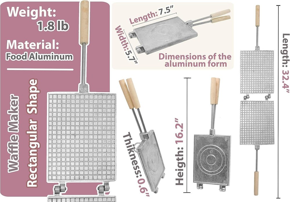 Waffle Maker Rectangular Shape Waffle Cone Maker