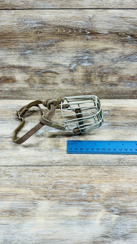 Vintage Small Wire Basket Dog Muzzle