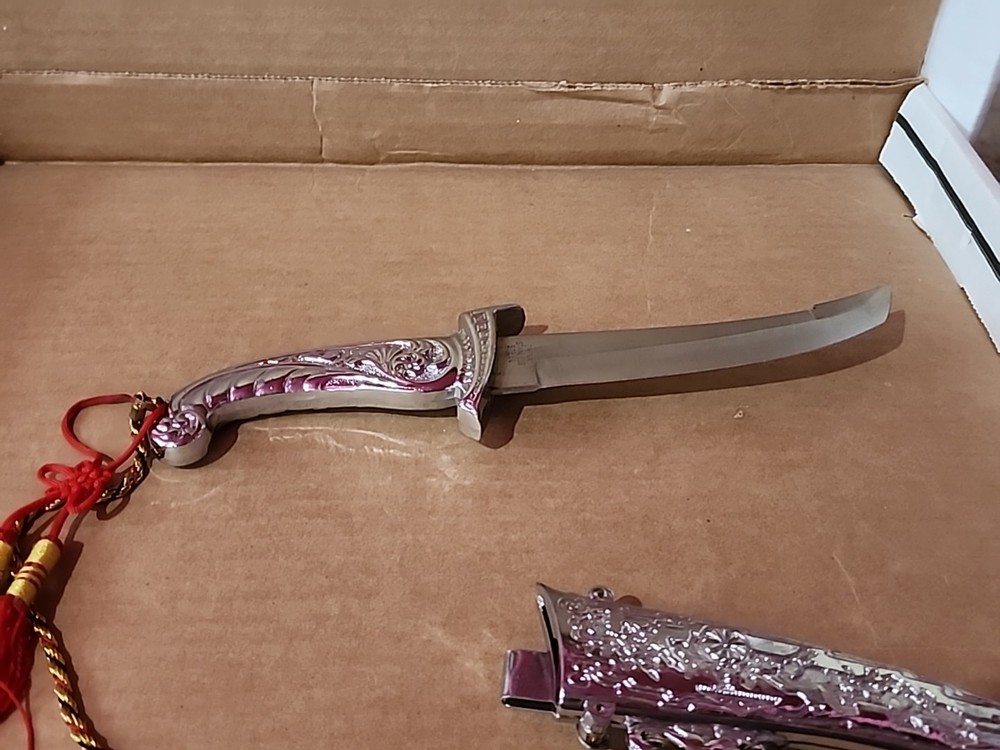 Vintage Style Ornamental Dagger Silver 10" Long