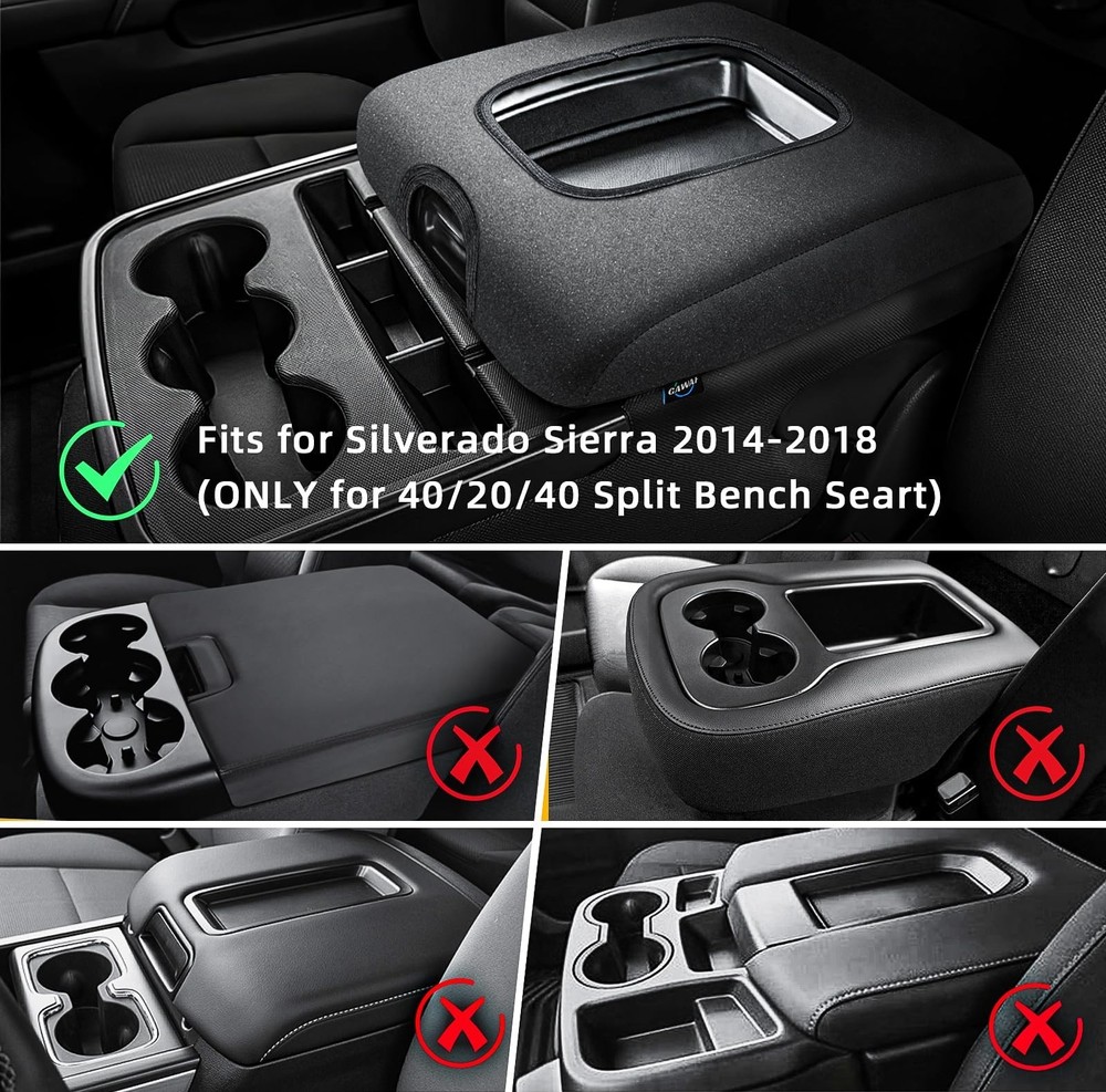 Center Console Cover Compatible with Chevy Silverado 2014 2015 2016 2017 2018...