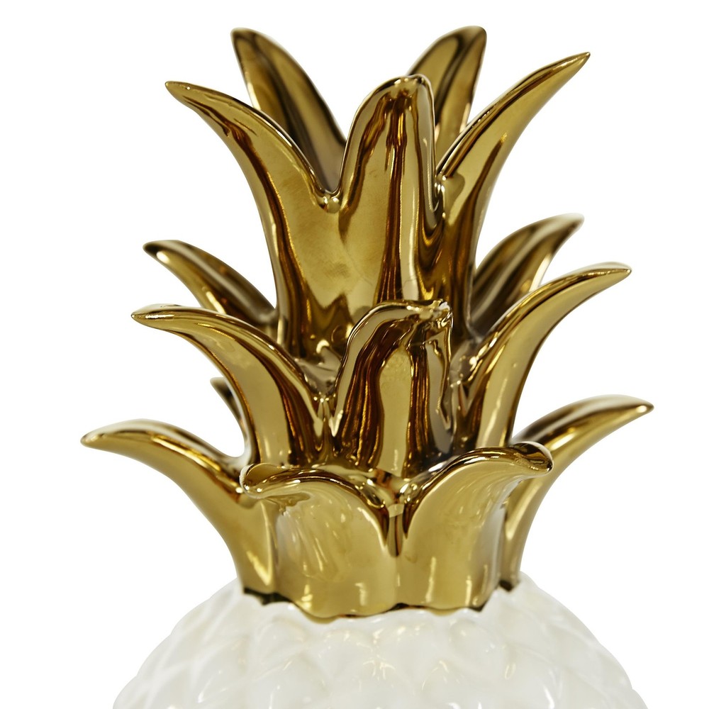 CosmoLiving Cosmopolitan Porcelain Ceramic Pineapple Fruit Sculpture Decor