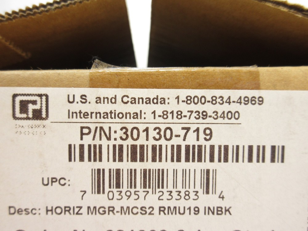 Chatsworth 2U Single Sided Universal Horizontal Cable Manager 30130-719