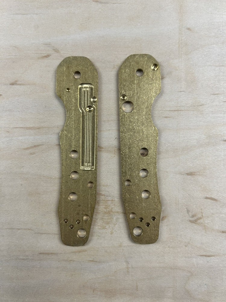 Scikio Custom Spyderco Smock Brass Handle Scales
