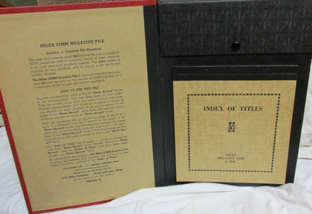 VINTAGE MILES 35MM NEGATIVE FILE IN BOX