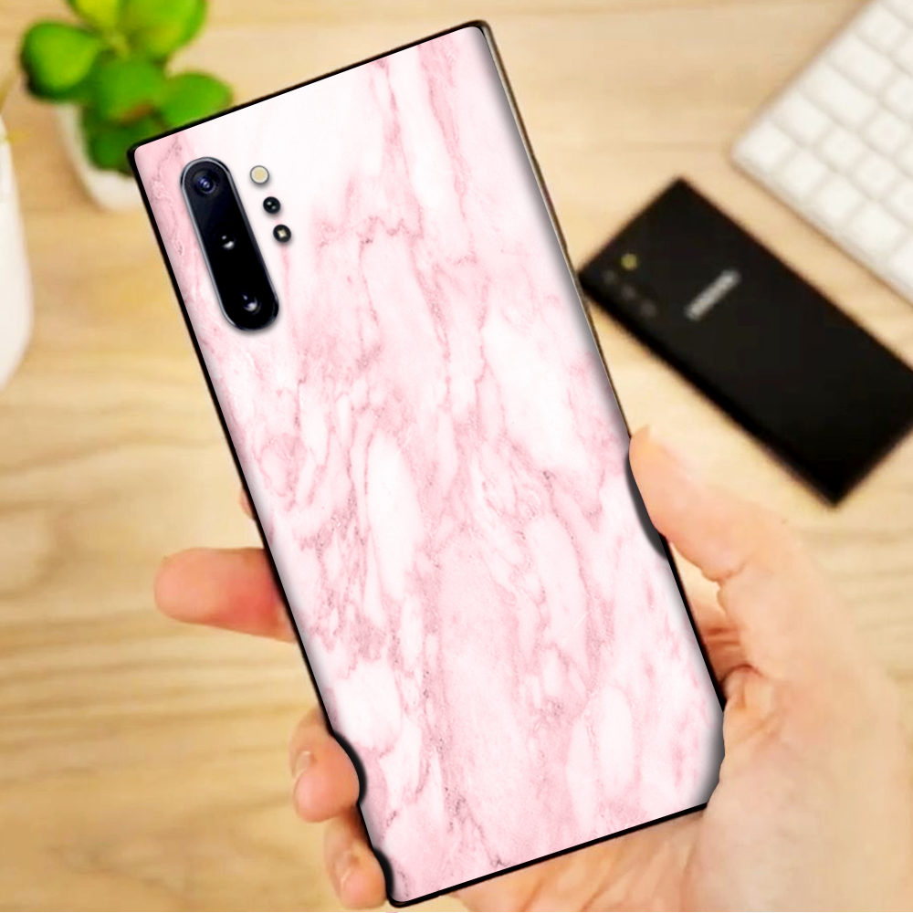 Skins Decal Wrap for Samsung Note 10 Plus Rose Pink Marble Pattern