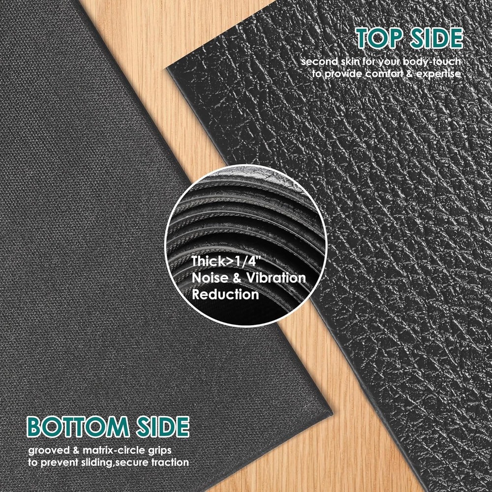 Extra Durable Large Exercise Mat for Home Gym - Non-Slip & Shoe-Friendly