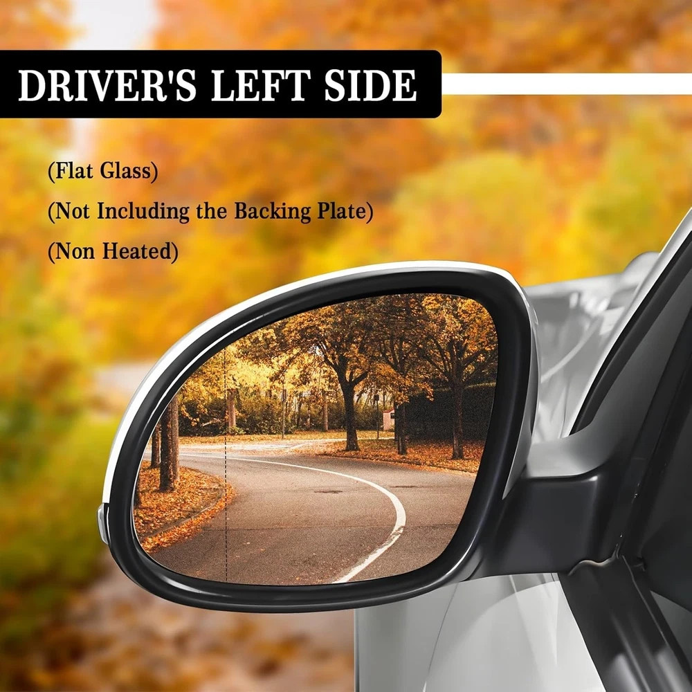 Heated Mirror Glass Replacement for 2009-2017 TIGUAN Convex-Left Driver Side