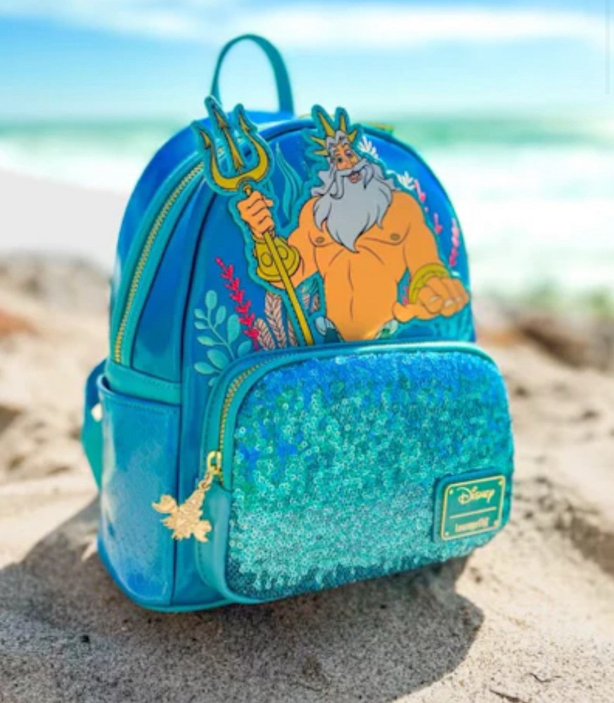 *NEW LE 324* Loungefly King Triton Sequin Mini Backpack