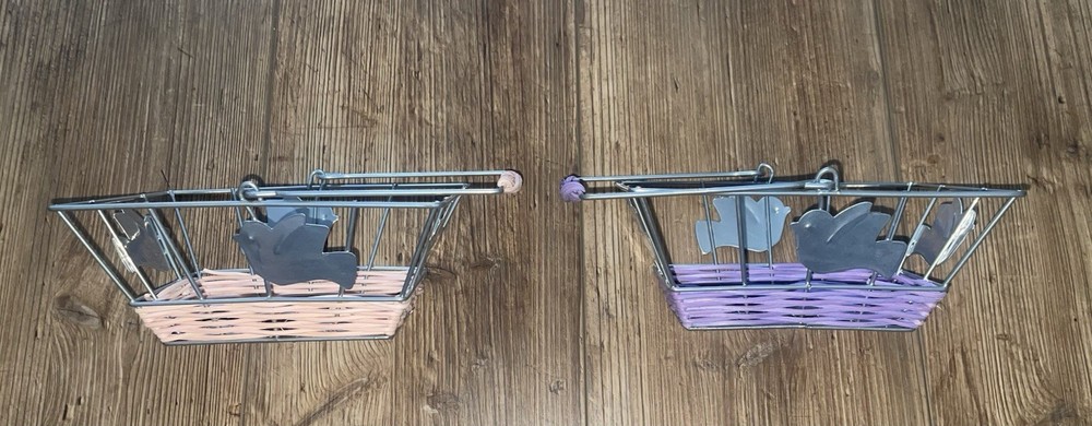 Two Baskets One Pink And One Purple