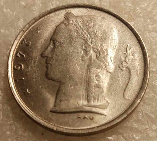 1973 RARE BELGIAN 1 FRANC COIN
