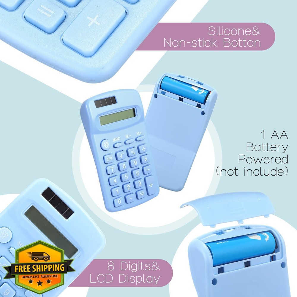 Flutesan 30 Pack Mini Calculator Battery Powered 4 Function Basic Pocket