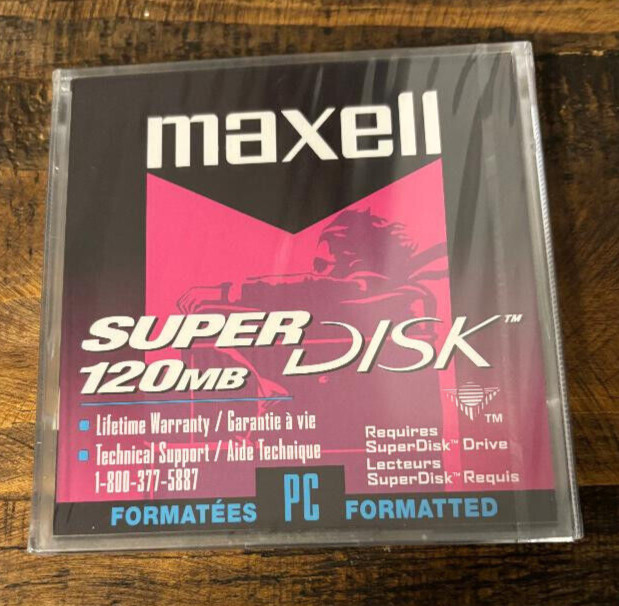 Maxell 120MB Super Disk PC Formatted – Sealed New