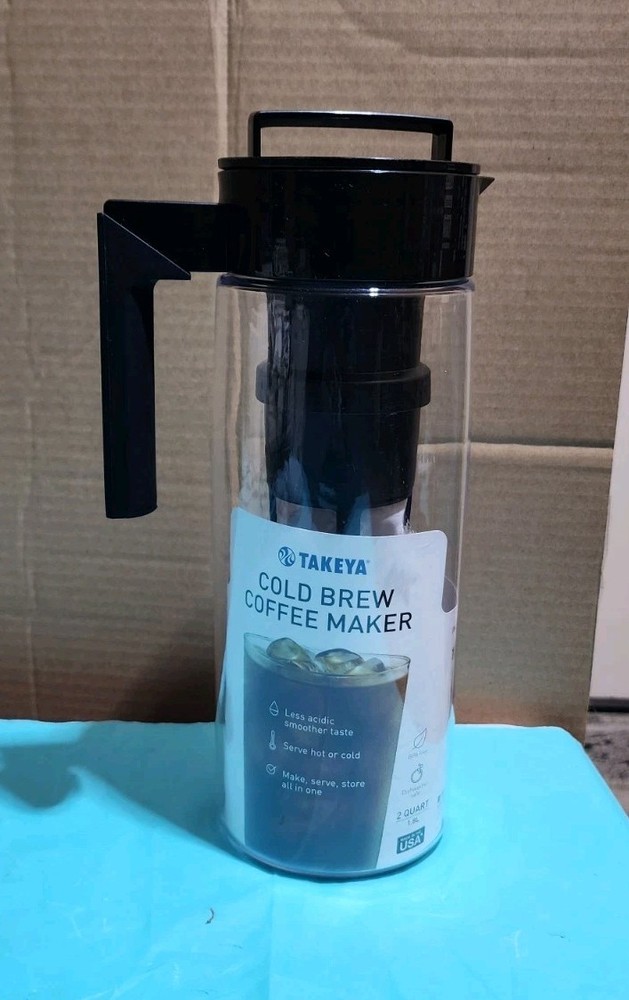 Takeya 2QT Cold Brew Coffee Maker Pitcher Black Iced Tea New