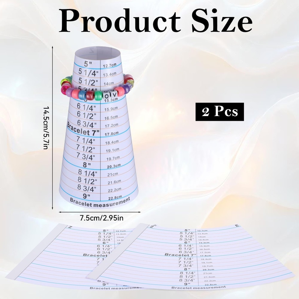 2 Pcs Bracelet Mandrel and Bracelets Sizer