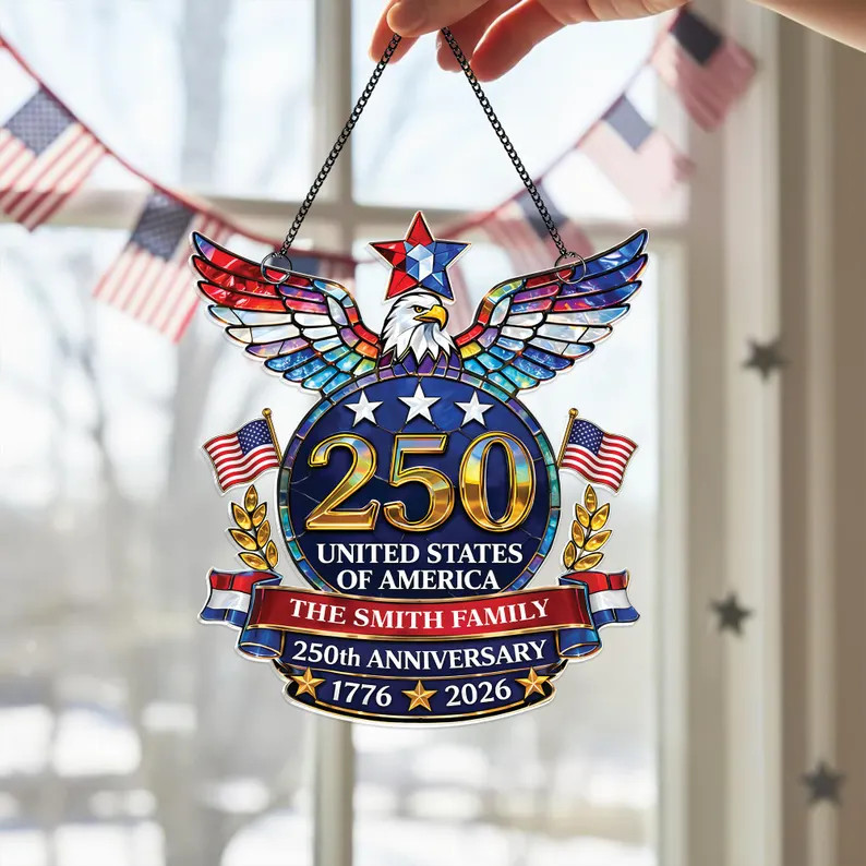 Personalized USA Eagle Suncatcher Acrylic