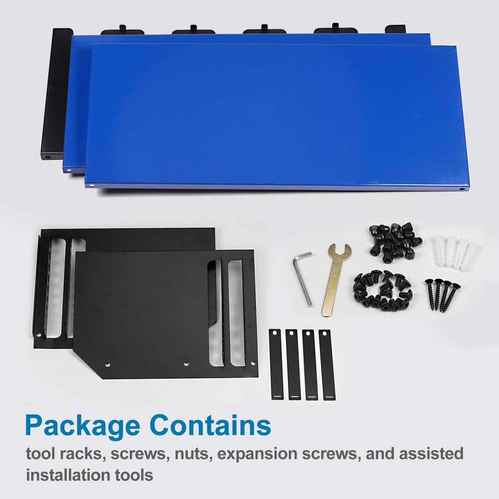 Power Tool Organizer 3 Layers 5 Drill Storage Racks Wall Mounted Style, Blue