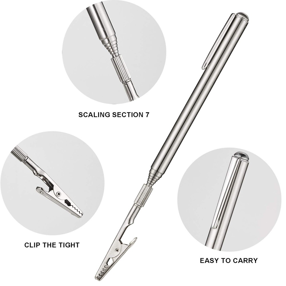 Mudder 2 Pcs Telescoping Clip Roach Clips for Range 8.27-36 Inch, Metallic