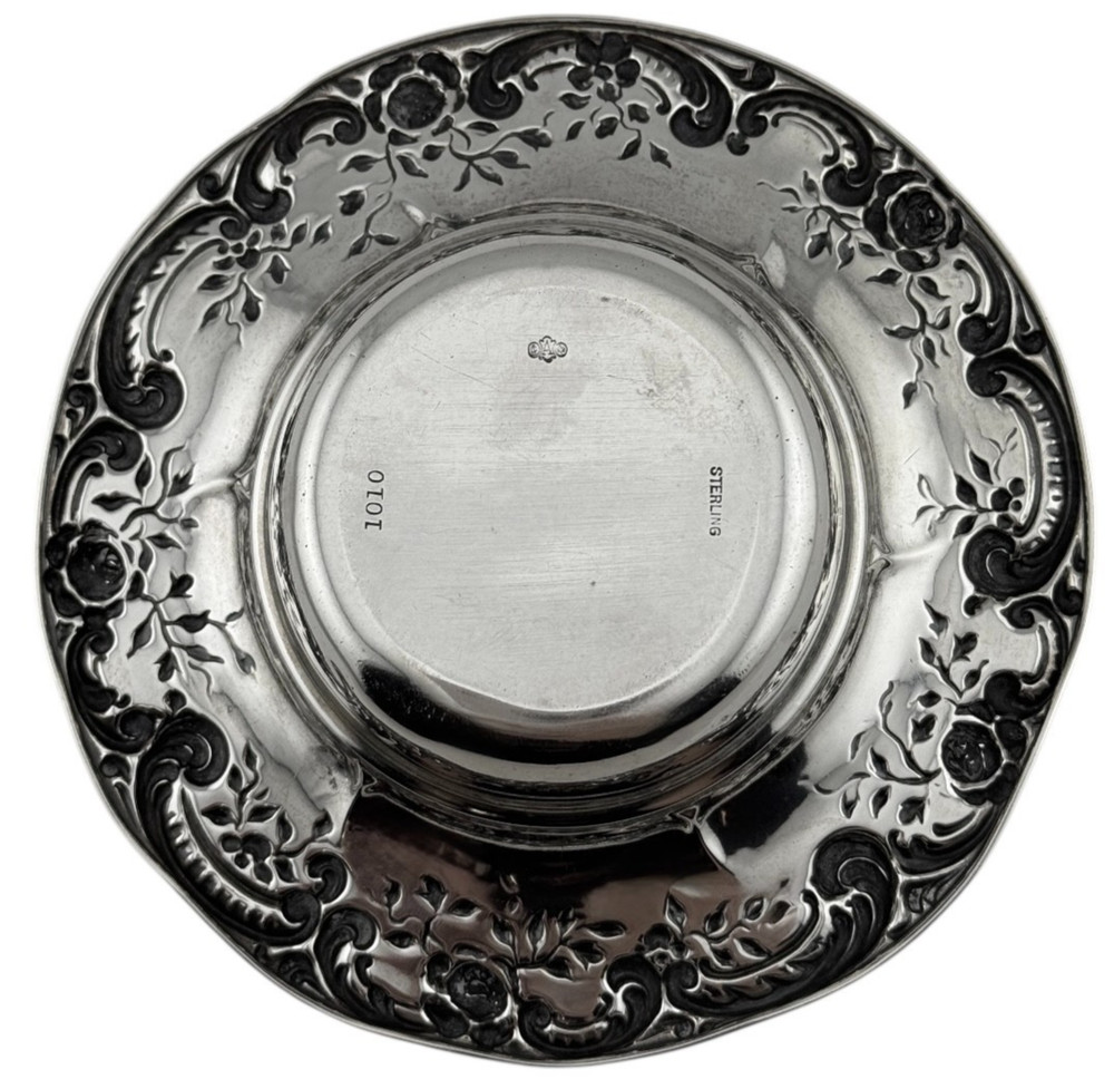 Alvin Sterling Silver Repoussé Floral Bowl #1010